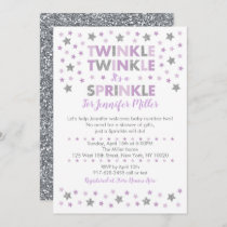 Purple Twinkle Star Baby Sprinkle Invitation