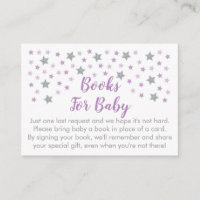 Purple Twinkle Star Book Request Enclosure Card