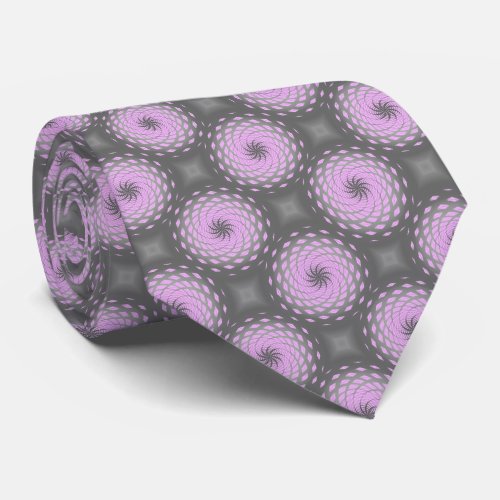 Purple Twirl Pattern Dot Neck Tie