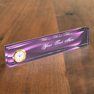 Purple Twirling Lights Desk Name Plate
