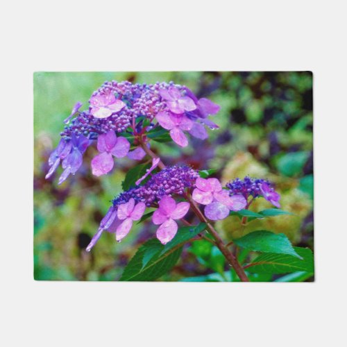 Purple Twist and Shout Hydrangea Flower Doormat