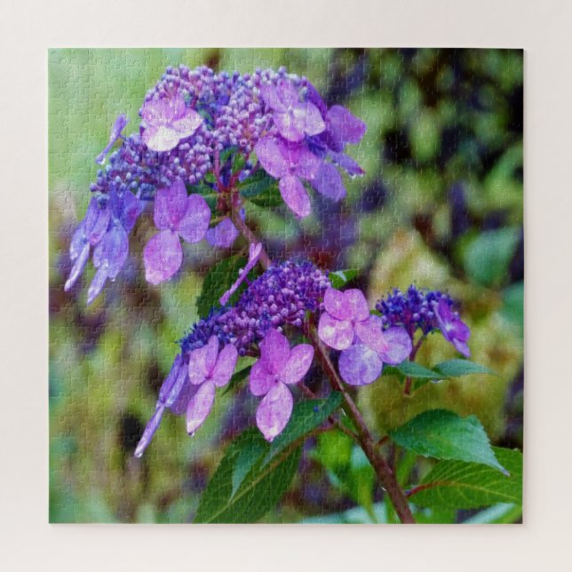 Purple Twist and Shout Hydrangea Flower Jigsaw Puzzle (Vertical)