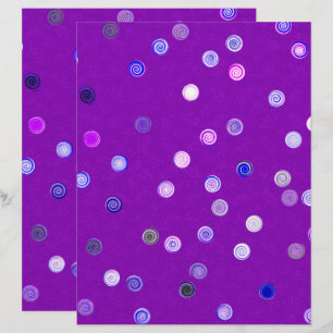 Purple Twisty Polka Dot Spiral 2-Sided Scrap Paper