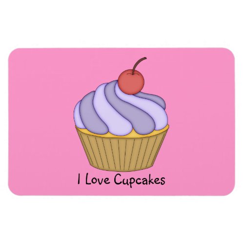 Purple Two Tone Cupcake Premium Magnet