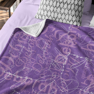 Purple Typography Blanket for Her