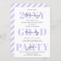 Purple Typography Modern Online Graduation Party Invitation