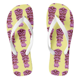 Purple Uke Tiki Flip Flops