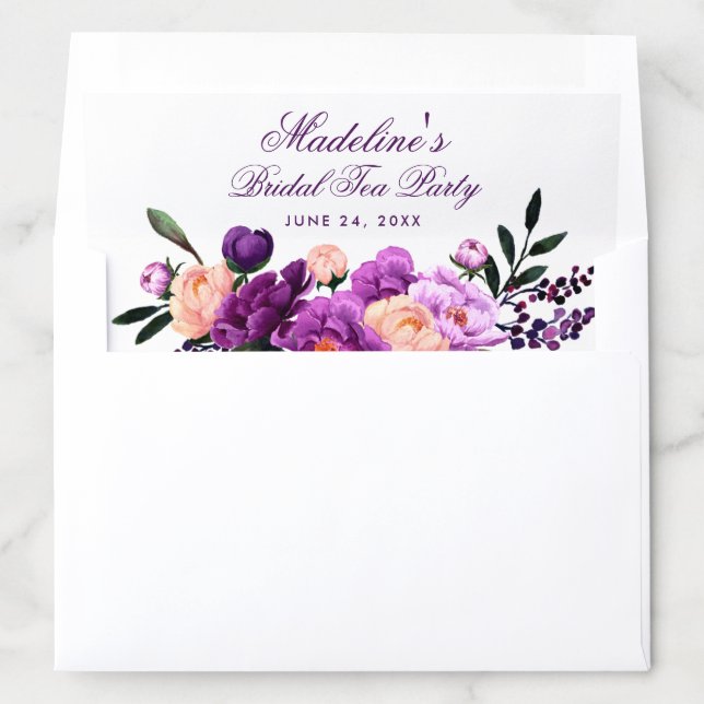 Purple Ultra Violet Bridal Shower Tea Party Envelope Liner (In Envelope)