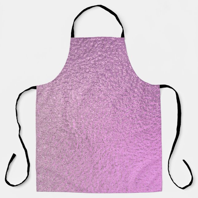Purple ultra violet foil paper texture background. apron (Front)
