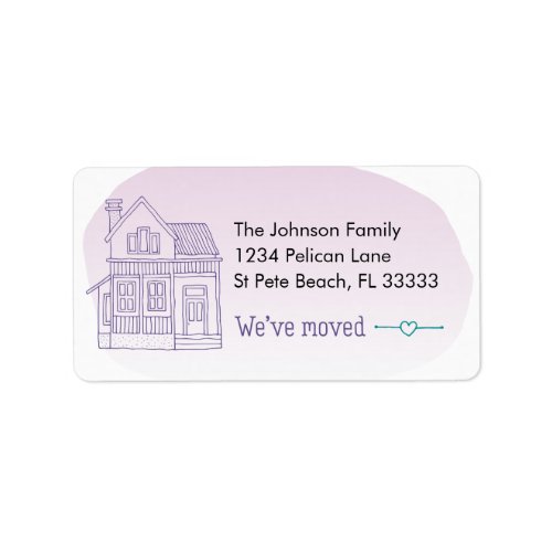 Purple Ultra Violet House Change of Address Label