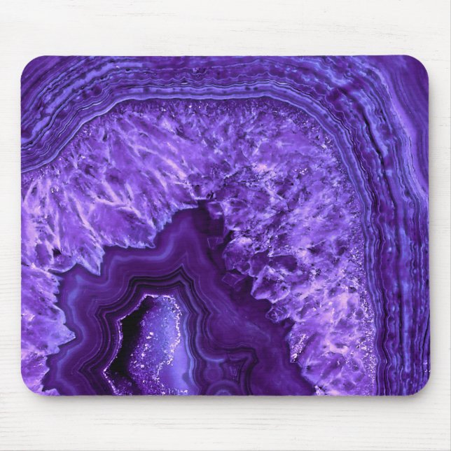 Purple Ultra Violett Agate Mineral Gemstone Mouse Pad (Front)