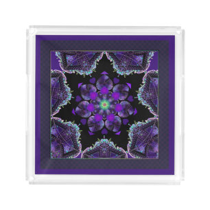 Purple umbrella & hearts .7 acrylic tray