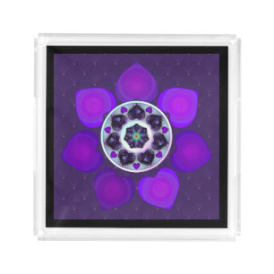 Purple umbrella & hearts .7 acrylic tray