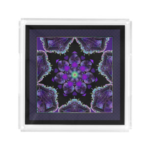 Purple umbrella & hearts .7 acrylic tray