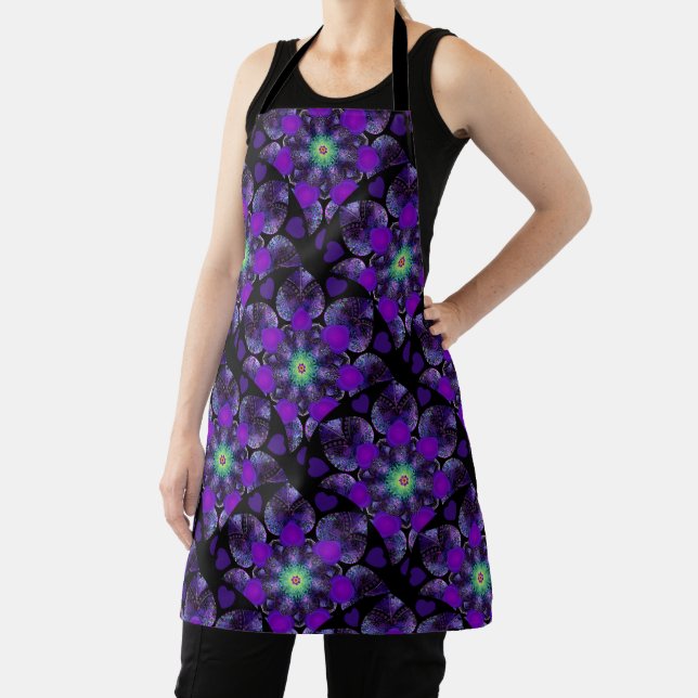 Purple umbrella & hearts .7 apron (Insitu)