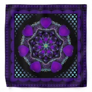 Purple umbrella & Hearts .7  Bandana