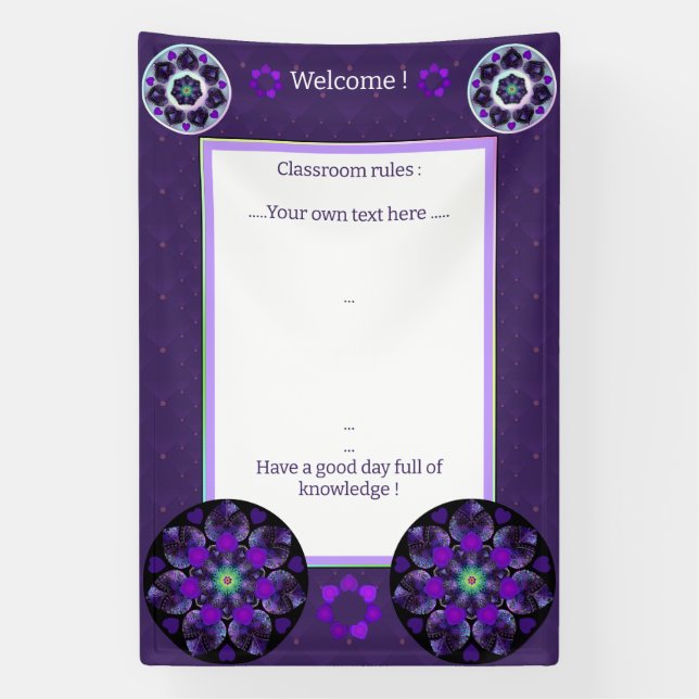 Purple umbrella & hearts .7 banner (Vertical)