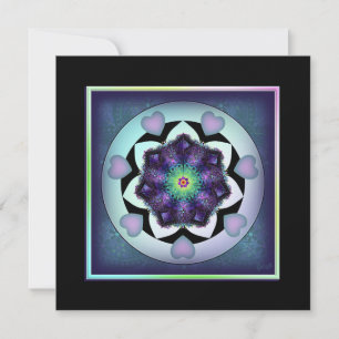 Purple umbrella & hearts .7 blank card