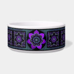 Purple umbrella & hearts .7 bowl<br><div class="desc">A rather gothic pattern in dark purple on a black background, with a few brighter touches: a 7-panel lace umbrella pattern with 7 purple hearts, put together in various ways for a mysterious, romantic look. (💜 some of you will also see from the purple color and the 7 that I'm...</div>