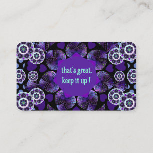 Purple umbrella & hearts .7 business card