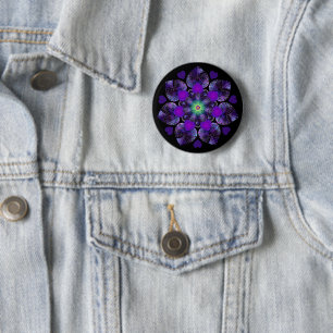 Purple umbrella & hearts .7 button
