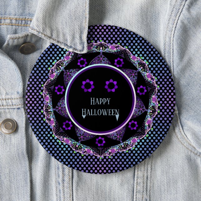 Purple umbrella & hearts .7 button (In Situ)
