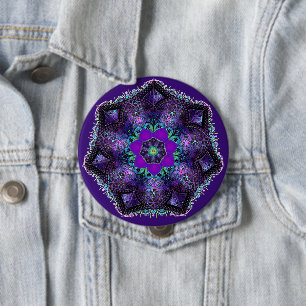 Purple umbrella & hearts .7 button