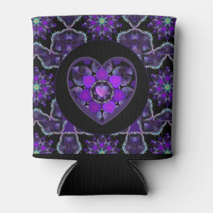 Purple umbrella & hearts .7 can cooler