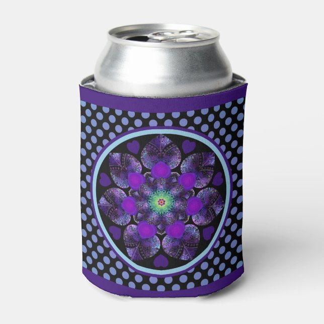 Purple umbrella & hearts .7 can cooler (Can Front)