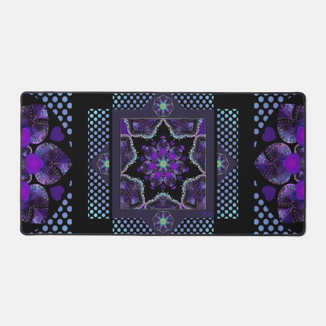 Purple umbrella & hearts .7 desk mat (Front)