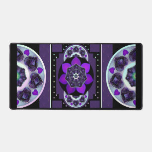 Purple umbrella & hearts .7 desk mat