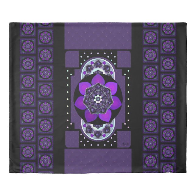 Purple umbrella & hearts .7 duvet cover (Front)