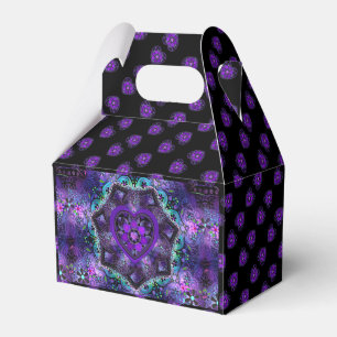 Purple umbrella & hearts .7 favor boxes
