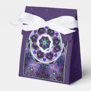Purple umbrella & hearts .7 favor boxes