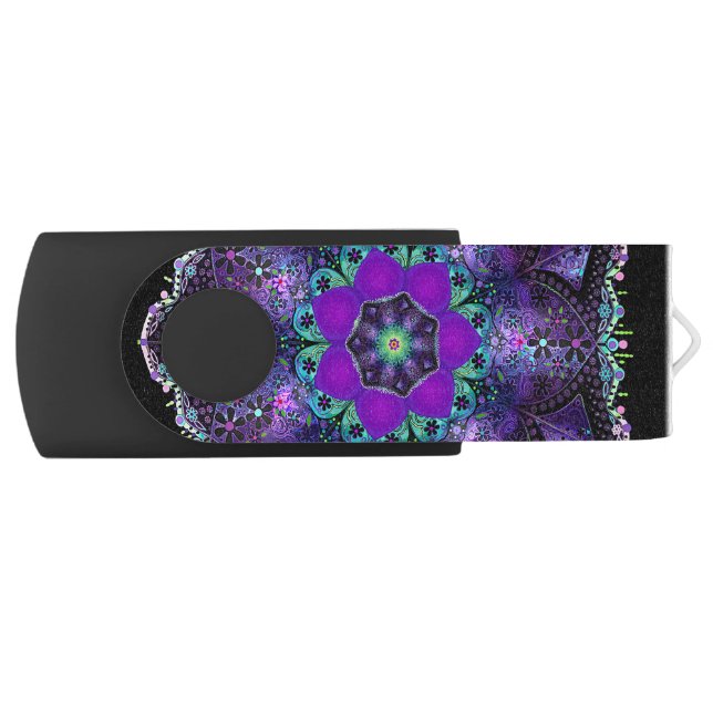 Purple umbrella & hearts .7 flash drive (Front)