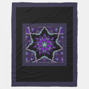 Purple umbrella & hearts .7 fleece blanket