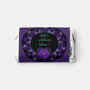 Purple umbrella & hearts .7 hershey's miniatures