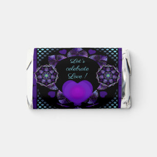 Purple umbrella & hearts .7 hershey's miniatures