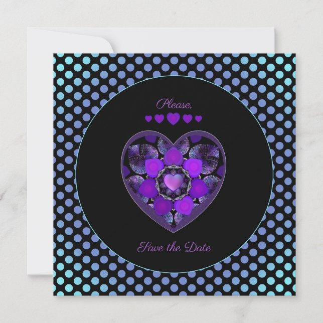 Purple umbrella & hearts .7 holiday card (Front)