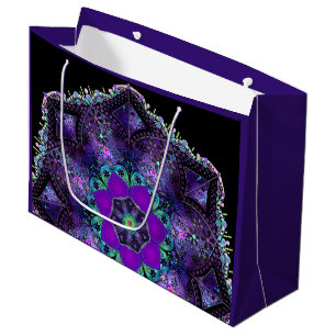 Purple umbrella & hearts .7 large gift bag