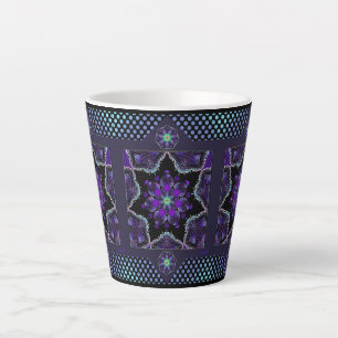 Purple umbrella & hearts .7 latte mug