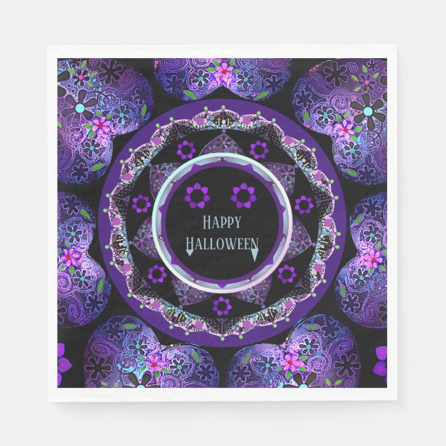 Purple umbrella & hearts.7 napkins (Front)