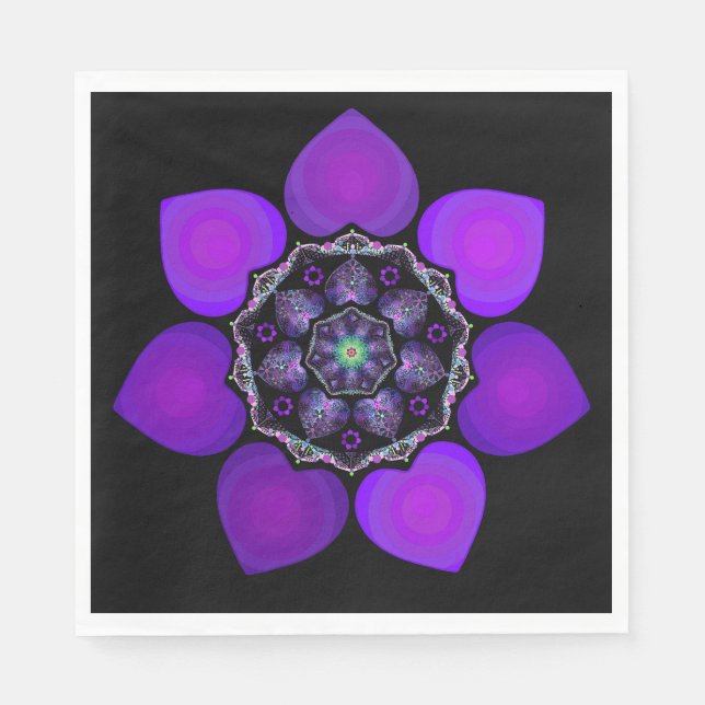 Purple umbrella & hearts .7 napkins (Front)