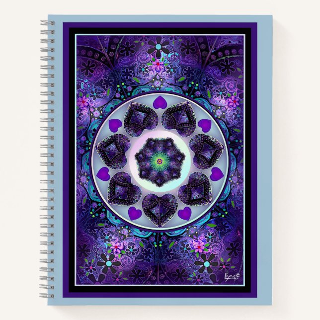 Purple umbrella & hearts .7 notebook (Front)