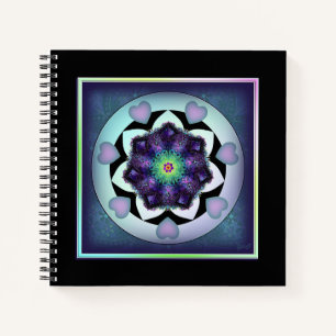 Purple umbrella & hearts .7 notebook