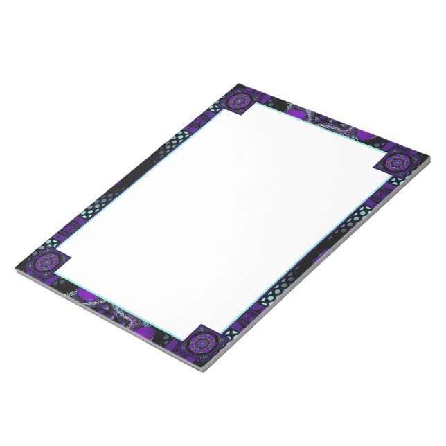 Purple umbrella & hearts .7 notepad (Angled)