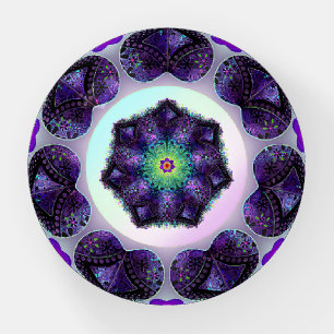 Purple umbrella & hearts .7 paperweight