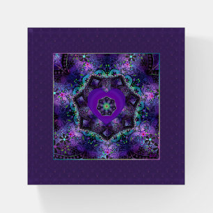 Purple umbrella & hearts .7 paperweight