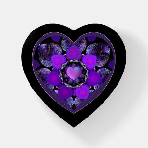 Purple umbrella & hearts .7 paperweight