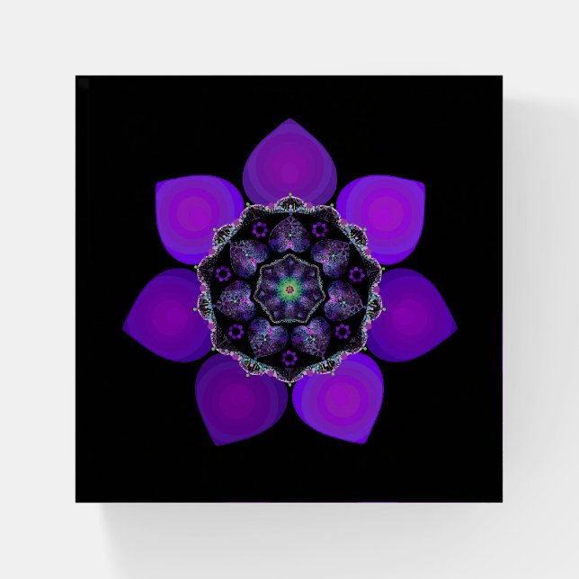 Purple umbrella & hearts .7 paperweight (Front)